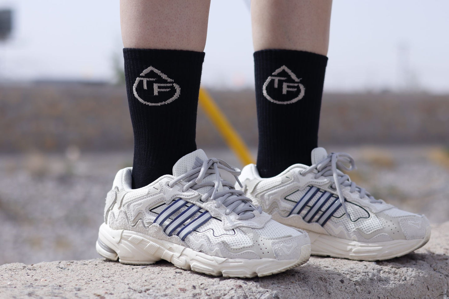 "Happy Feet" Timeless Black Crew Socks