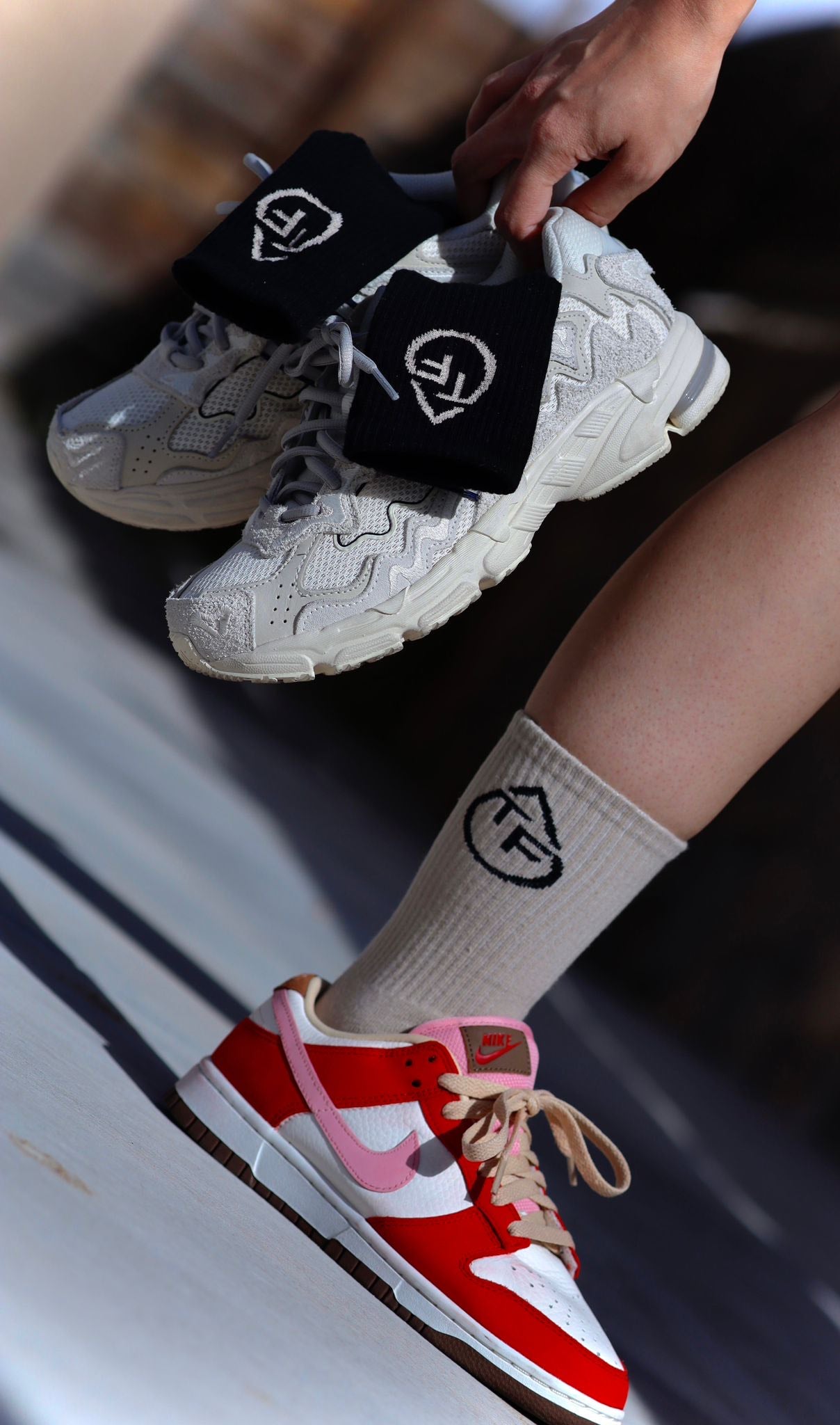 "Happy Feet" Timeless Tan Crew Socks