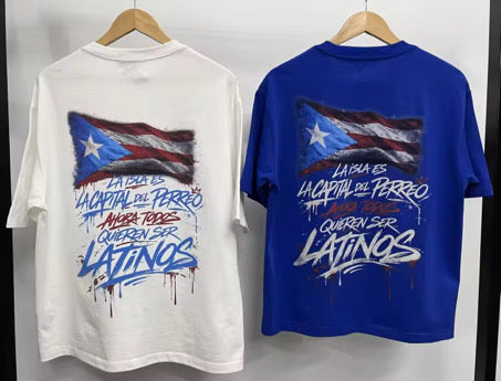 "LA ISLA" Fitted Tee: Royal Blue