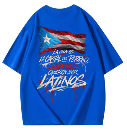 "LA ISLA" Fitted Tee: Royal Blue