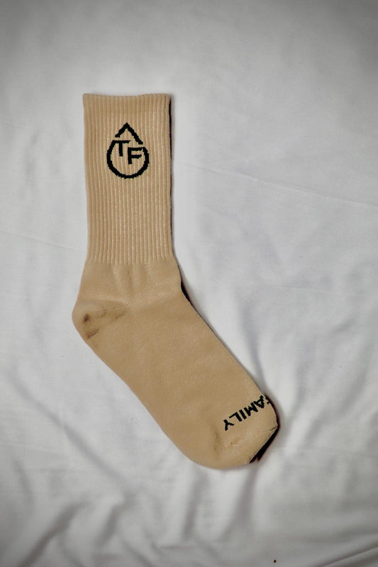 "Happy Feet" Timeless Tan Crew Socks
